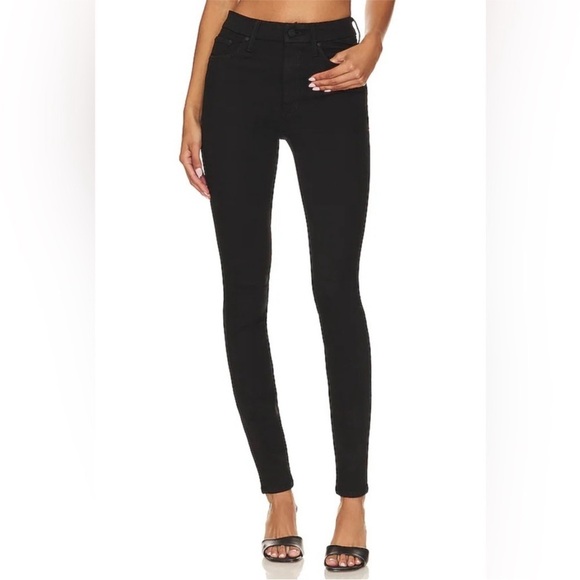 Mother The High Waisted Looker Skimp in Lasting Impression Black - Picture 1 of 8